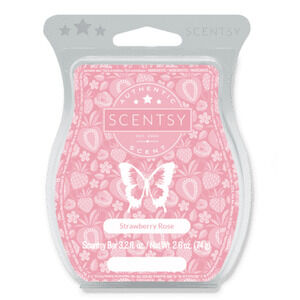 Scentsy Strawberry Rose Wax Bar New Pink Fruity Floral Melt 3.2 fl oz